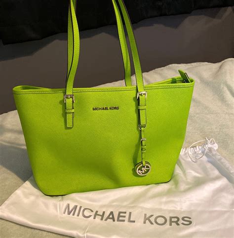 black and lime green michael kors purse|michael kors lime green handbag.